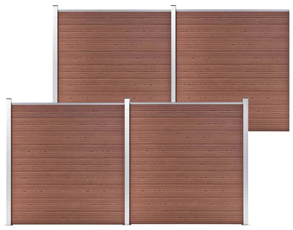 Recinzione Da Giardino İn Wpc 699x186 Cm Marrone /