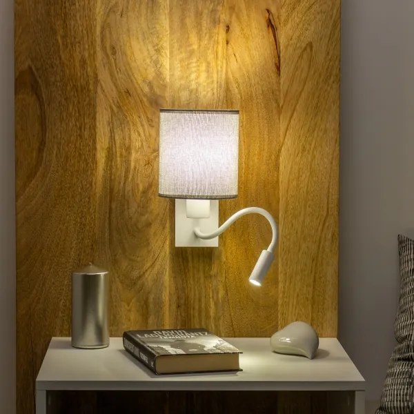 Brilagi - Applique a LED NUBILA 1xE27/25W/230V + LED/3W bianco/grigio