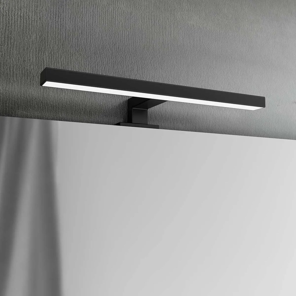 Lampada LED da Specchio 30cm Nera 4W - Doppia Installazione Colore Bianco Caldo 3.000K