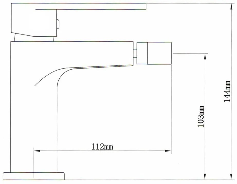 Miscelatore bidet monocomando in ottone cromato bridge