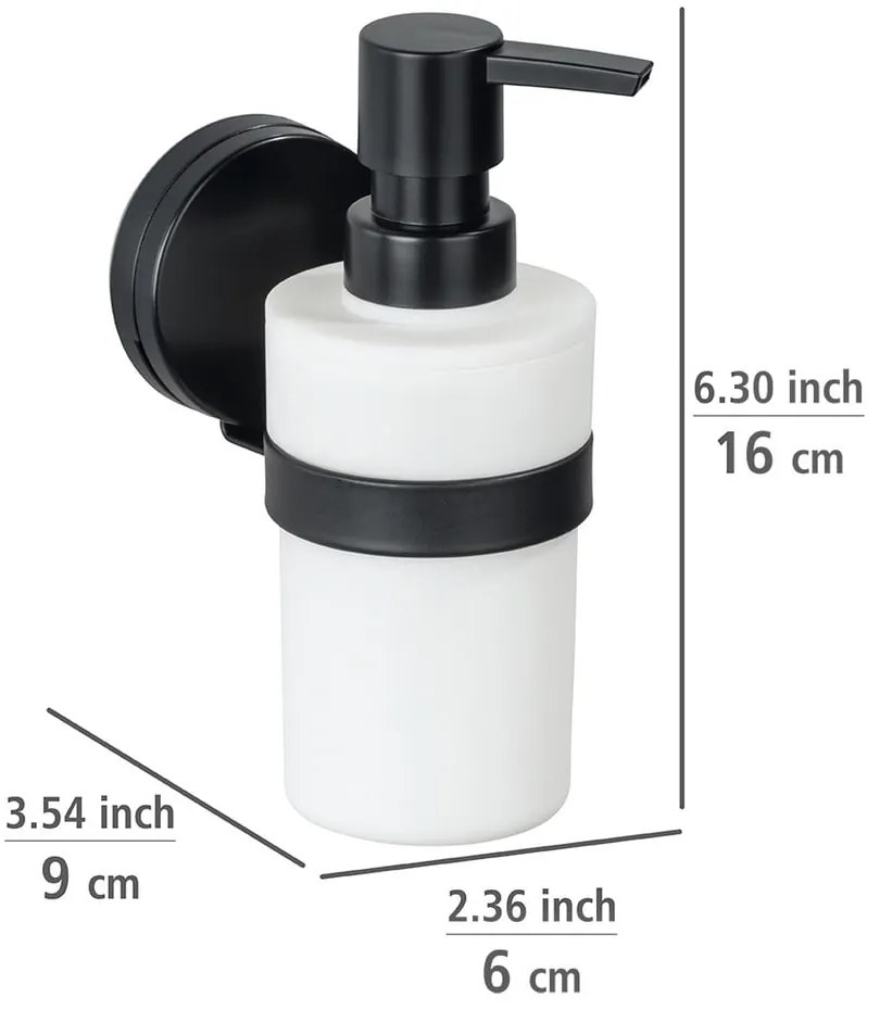 Distributore di sapone a parete bianco e nero Static-Loc® Plus Pavia - Wenko