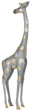 Statua Decorativa Grigio Dorato Giraffa 27 x 12 x 100 cm