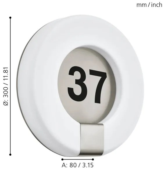 Eglo 98147 - Numero civico a LED MARCHESA LED/15W/230V IP44