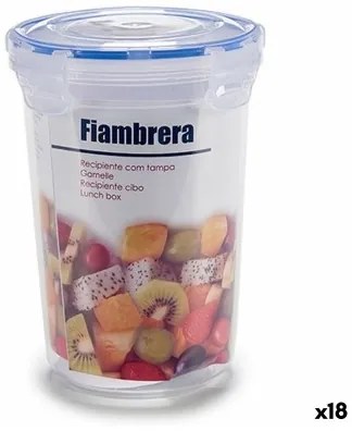 Porta pranzo Ermetico Cilindro Trasparente Plastica 1,2 L 13 x 17 x 13 cm (18 Unità)