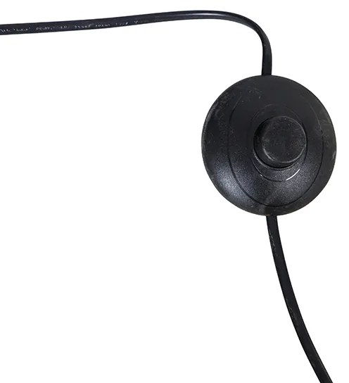 Lampada ad arco in ottone con paralume in tessuto bianco 50 cm - XXL