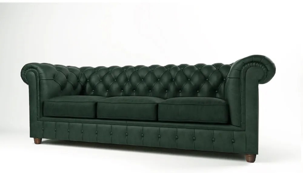 Divano in velluto verde scuro 230 cm Cambridge - Ropez