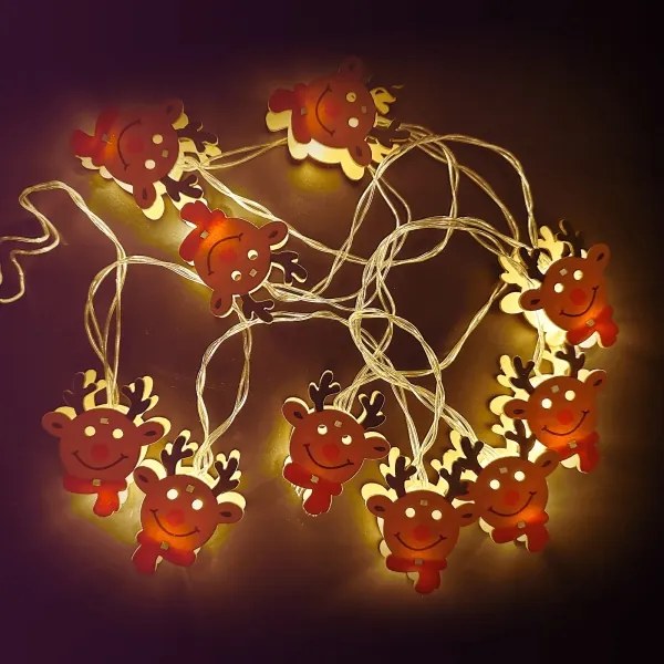 Aigostar - Catena luminosa natalizia a LED 20 LED/3x AA 3 m bianco caldo con renna