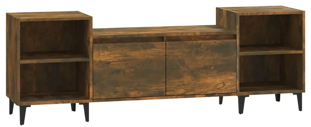 Mobile TV Rovere Fumo 160x35x55 cm in Legno Multistrato