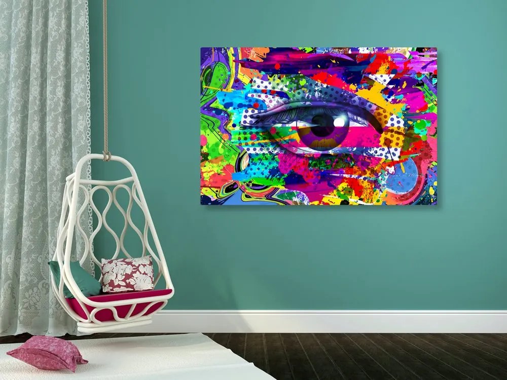 Stampa su tela – Occhio umano in stile pop art