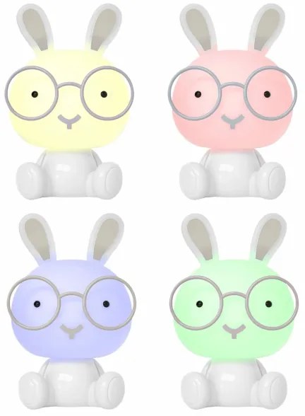 Lampada notturna LED RGBW dimmerabile 2,5W/230V con coniglio bianco