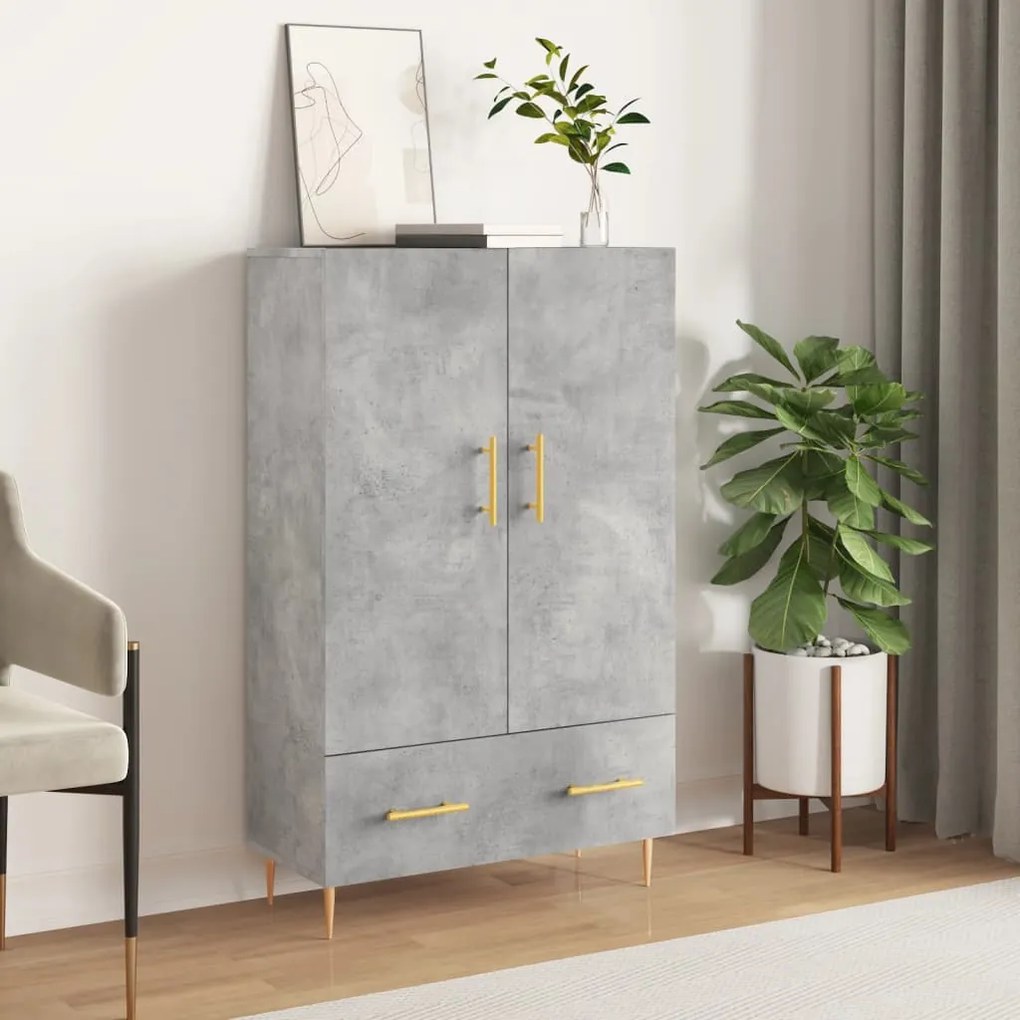 Credenza grigio cemento 69,5x31x115 cm in legno multistrato