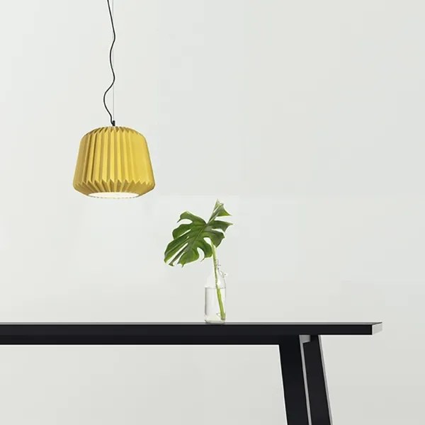 Lampada a sospensione PLUMCAKE in ceramica D35 cm GIALLO