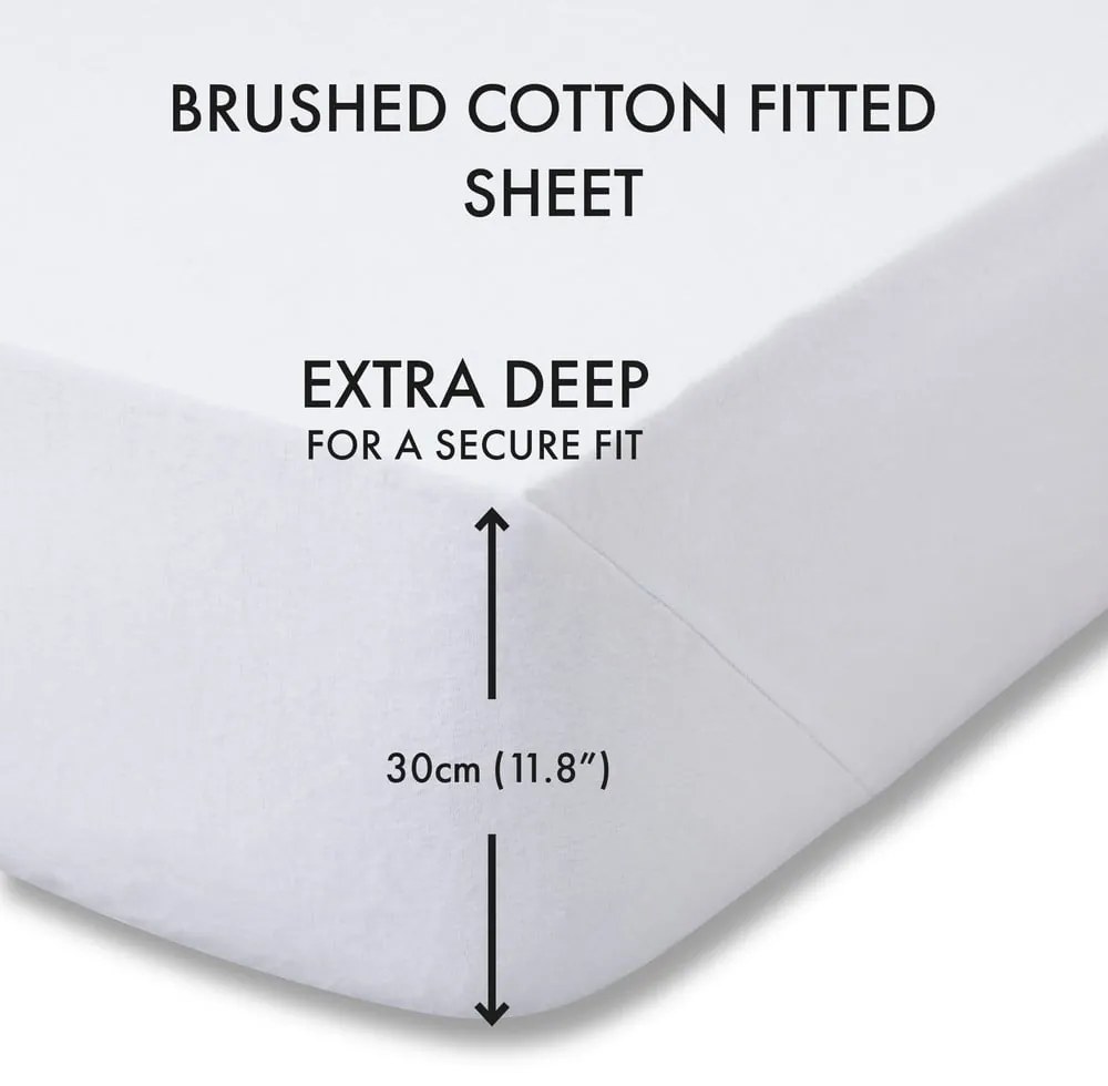 Lenzuolo con angoli bianco in flanella 150x200 cm Brushed – Catherine Lansfield
