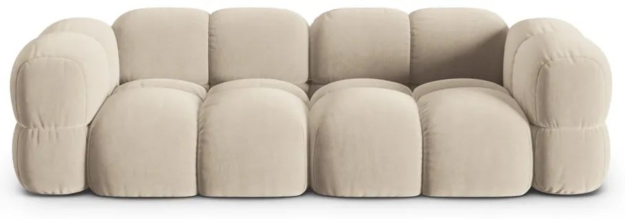 Divano beige con rivestimento in velluto 250 cm Loretto – Cosmopolitan Design