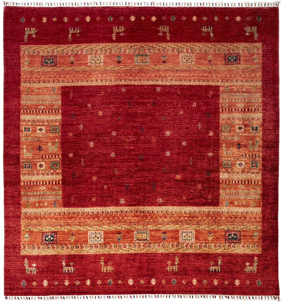 Gabbeh Tappeto orientale 210x200 Rosa (Pakistan) Tessuto A Mano
