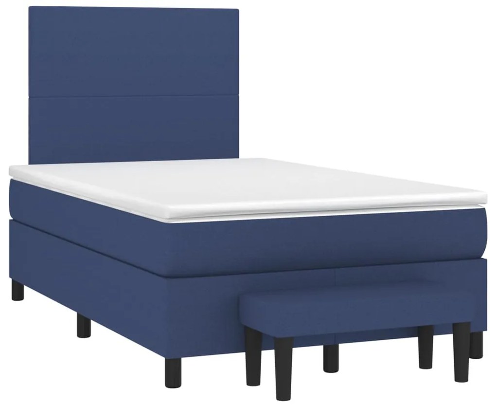 Giroletto a molle con materasso blu 120x190 cm in tessuto