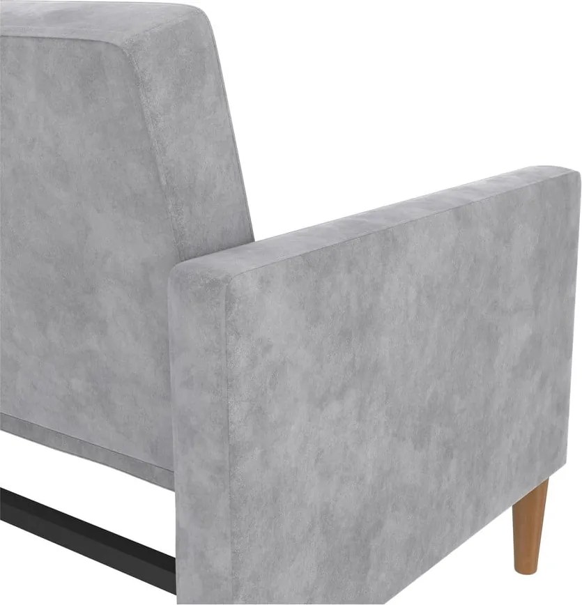 Divano in grigio chiaro allungabile con rivestimento in velluto 207 cm Lilly – Støraa