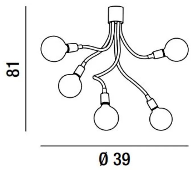 Applique orientabile in metallo e gomma