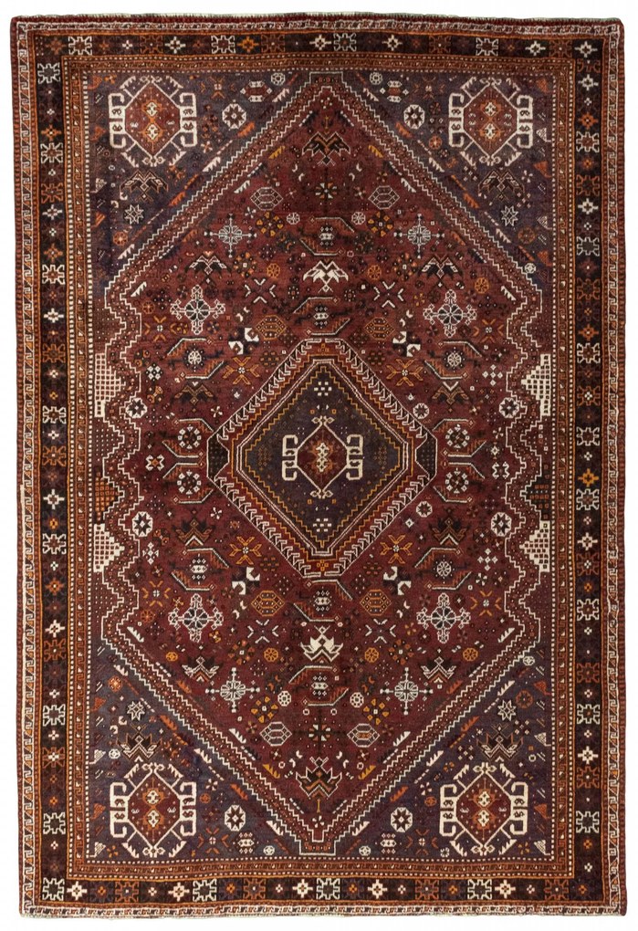 Shiraz Tappeto persiano 180 x 260 Rosso (Iran) Annodato A Mano