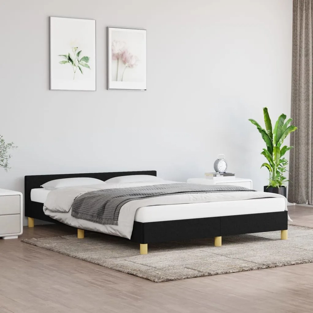 Giroletto Senza Materasso Nero 140x200 Cm İn Tessuto /
