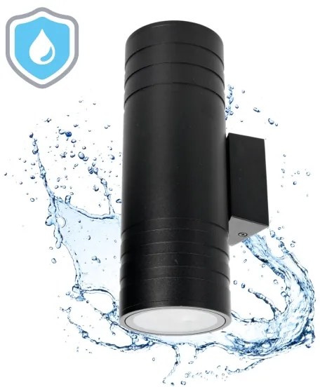 Applique da esterno 2xGU10/35W/230V IP54 arrotondato nero