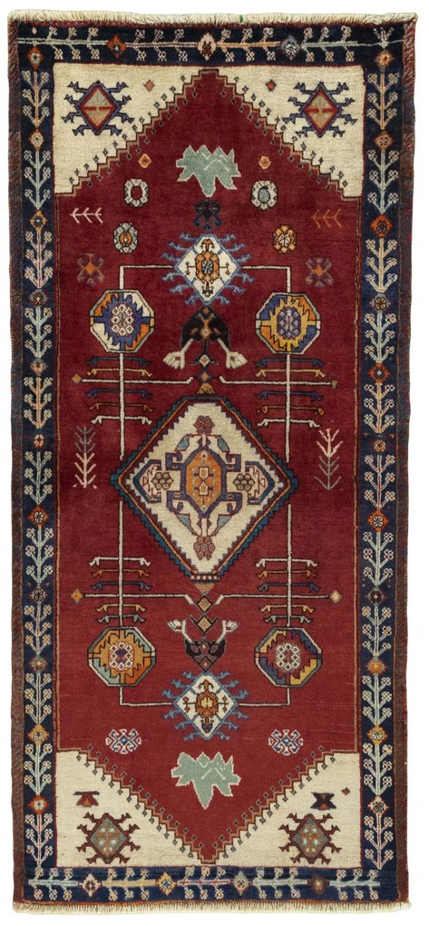 Gabbeh Tappeto persiano 80 x 180 Rosso (Iran) Annodato A Mano