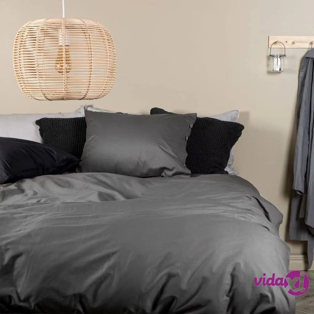 Venture Home Set da Letto Joar 200x150 cm Cotone Grigio Scuro