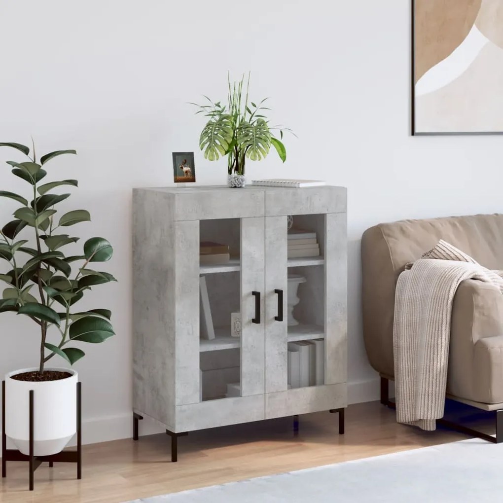 Credenza Grigio Cemento 69,5x34x90 Cm İn Legno Multistrato /