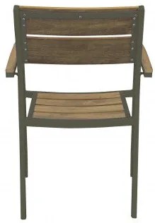 Poltrona Cayman con Struttura in Alluminio e Seduta in Polywood Teak, Taupe