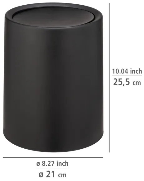 WENKO 25208100 - Cestino ATRI 21x25,5 cm nero