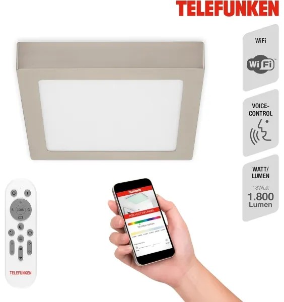 Telefunken 309602TF - LED RGBW Plafoniera LED/18W/230V 2700-6500K WiFi
