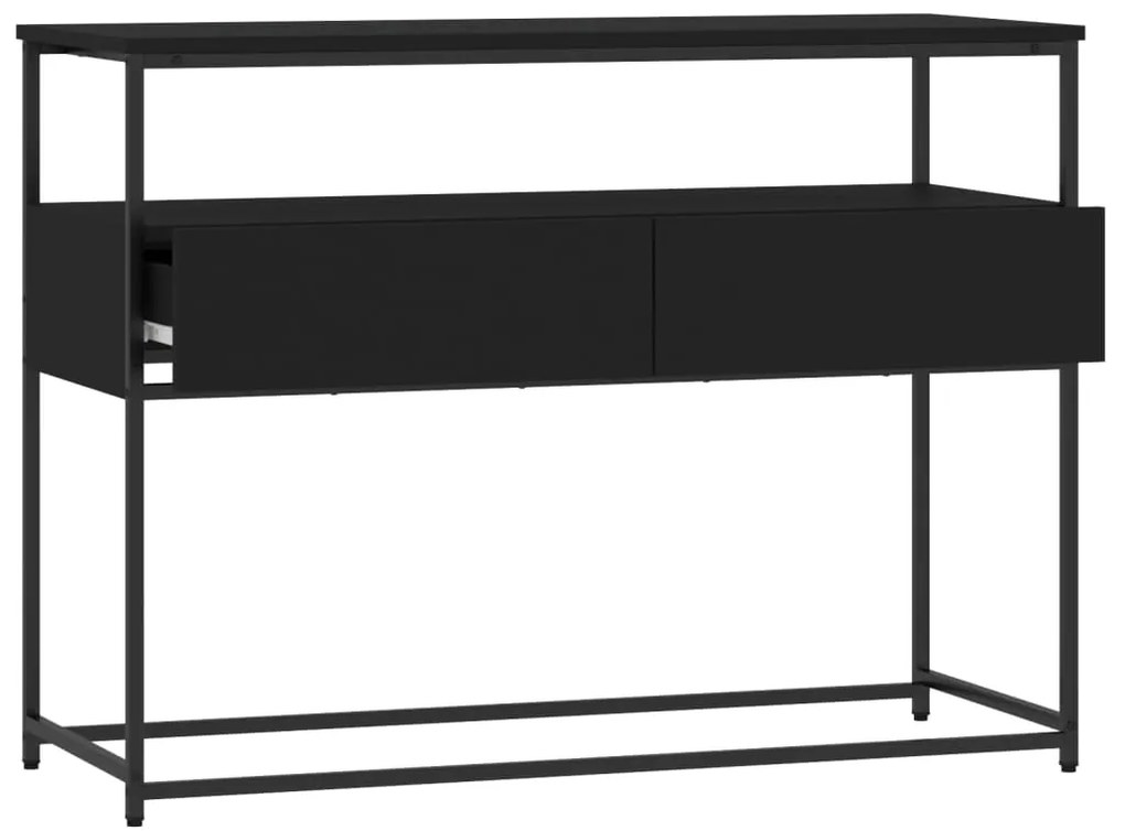 Tavolino consolle nero 100x40x75 cm in legno multistrato