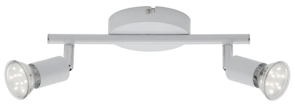 Spot Moderno Simple Metallo Bianco 2 Luci Gu10 3000K