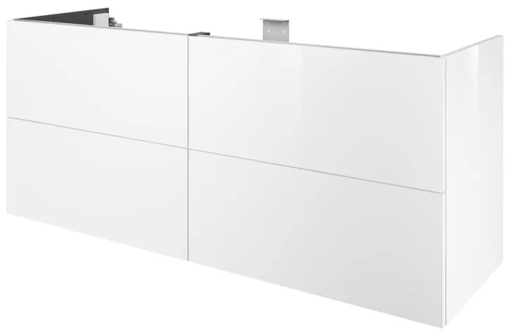 Mobile da bagno sotto lavabo SENSEA Neo bianco laccato lucido L 150 x H 64 x P 48 cm 4 cassetti, lavabo non incluso