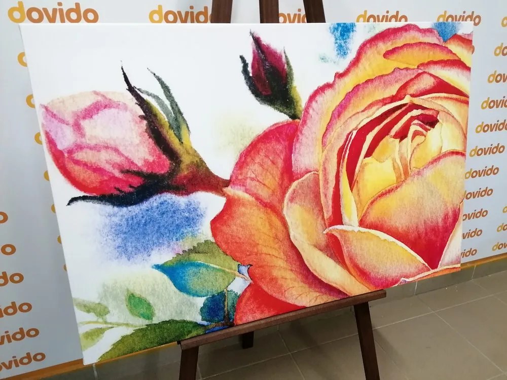 Stampa su tela – Rose in sfumature rosa