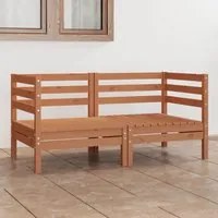 Divano da Giardino a 2 Posti Miele in Legno Massello di Pino cod mxl 73565