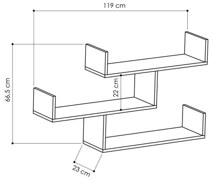 Mensola a muro TIBET 66,5x119 cm bianca
