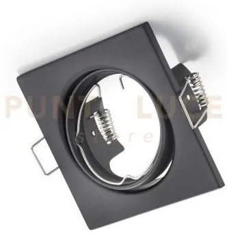 Jura faretto da incasso quadrato orientabile nero opaco 8x8cm attac...