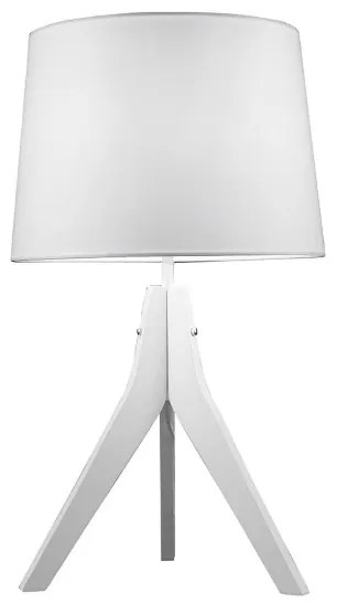Lampada da tavolo D33 cm E27 in legno e paralume bianco MIMI