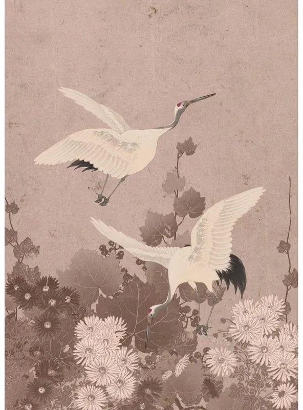 Fotomurale ESTA Gru rosa, grigio 200X279 cm