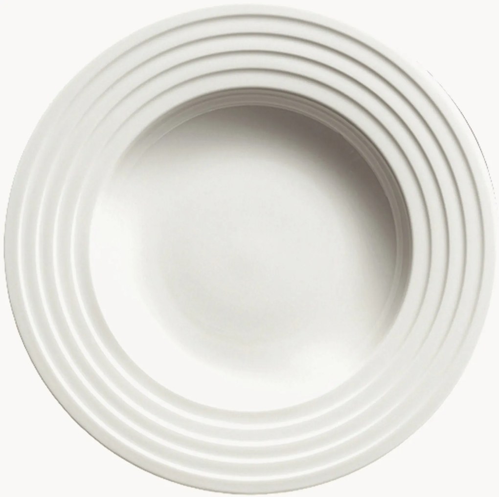 Set di 6 piatti fondi in Fine Bone China Relief Fine Dining