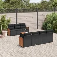 Set Divani da Giardino con Cuscini 8 pz Nero in Polyrattancod mxl 112181