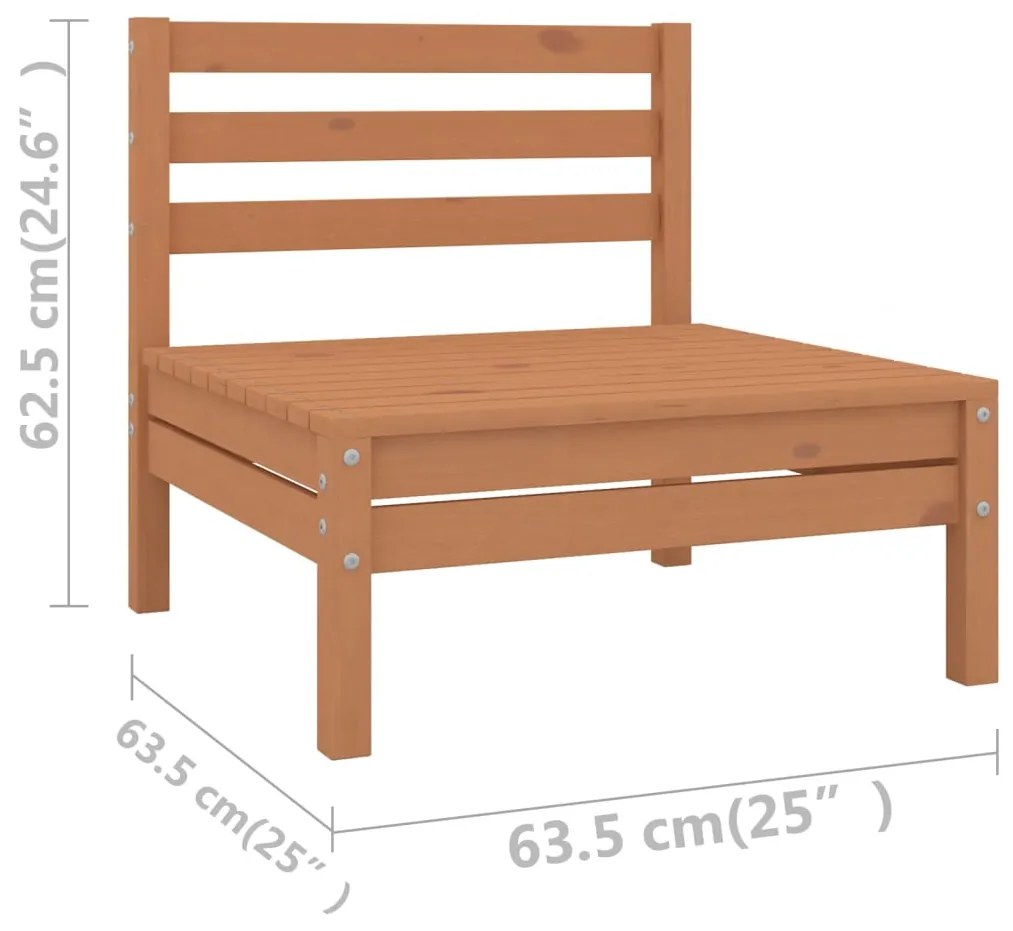 Set Salotto da Giardino 13 pz Miele in Legno Massello di Pino