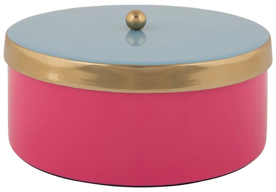 Scatola decorativa rosa in metallo ø 16x6 cm Double Funky – PT LIVING