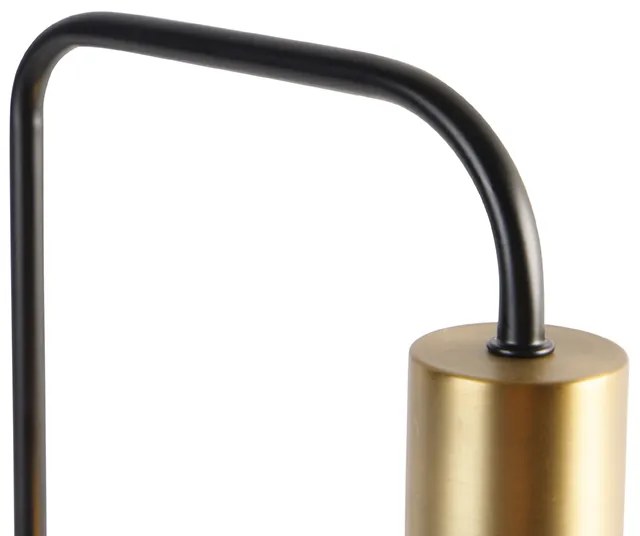 Lampada da tavolo di design nera con vetro oro e fumé - Zuzanna