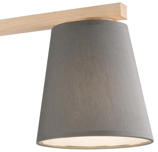 Plafoniera ELLIE 3xE27/60W/230V grigio/rovere