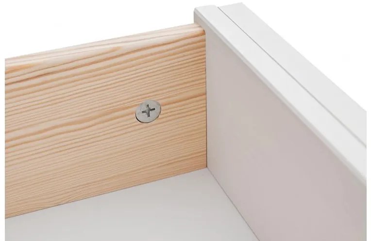 Credenza shabby chic in pino massello bicolore bianco e rovere
