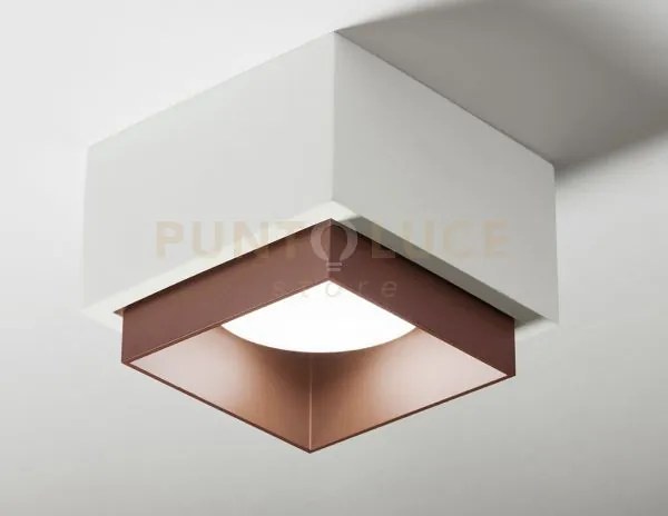 Syme lampada da soffitto 1 luce attacco gx53 quadrata rame in gesso...