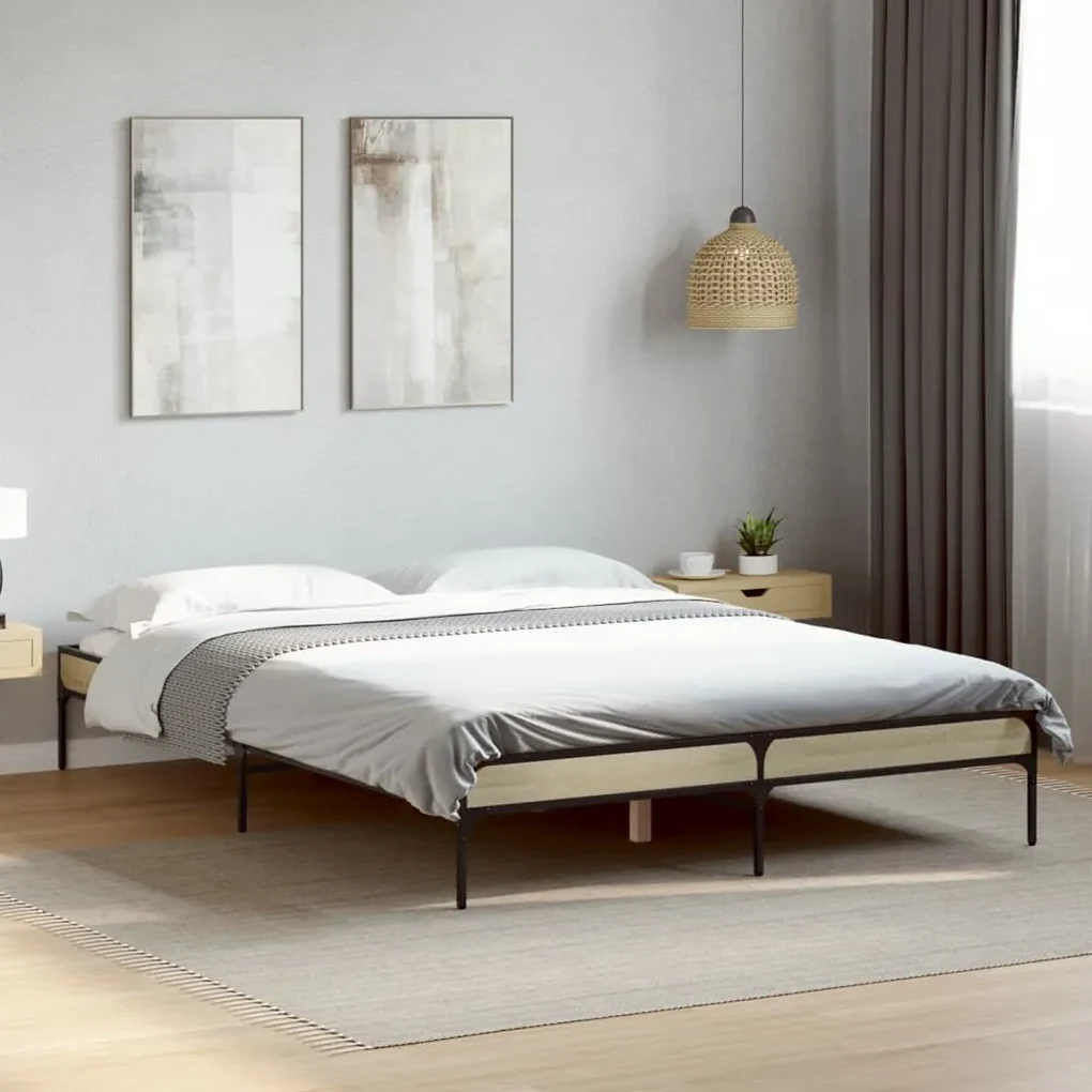 Giroletto rovere sonoma 140x200 cm in legno multistrato metallo