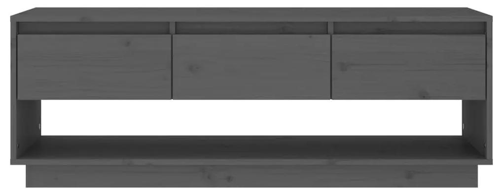 Mobile porta tv grigio 110,5x34x40 cm in legno massello di pino
